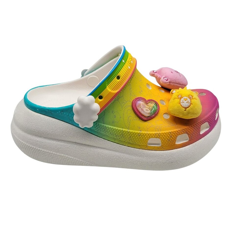 Crocs Care Bears‎ Crush Clog Light-Up Rainbow Womens Size 6 Shoes